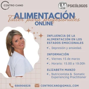 Taller online de alimentación para profesionales de la Psicología
